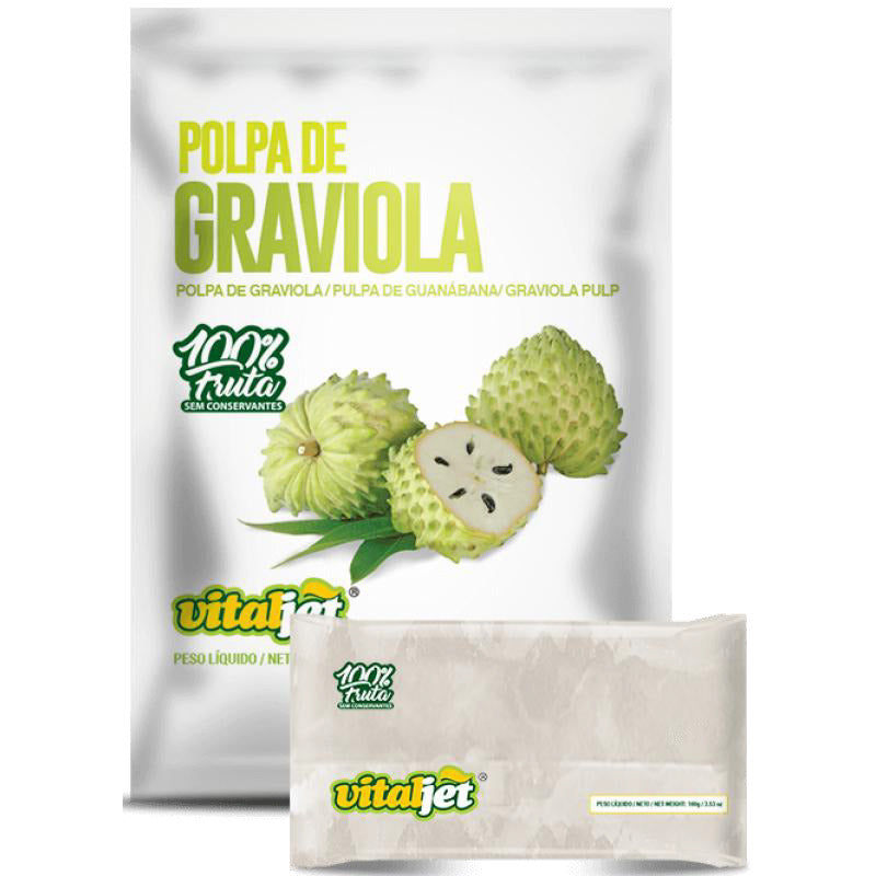 VITALJET Polpa de Graviola 100g -  Pacote 4 unidades.